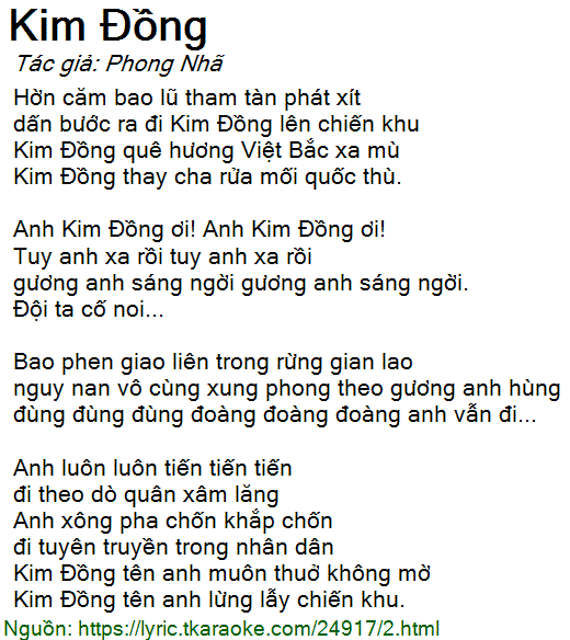Kim Đồng - Nhiều ca sĩ