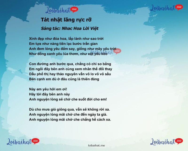 Tát Nhật Lãng Rực Rỡ (Lời Việt) - Nhật Hào