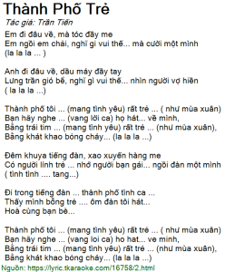 Thành phố trẻ - Trần Tiến