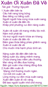 Xuân Ơi Xuân Đã Về - YNTT