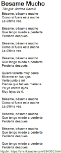 Bésame Mucho - Andrea Bocelli