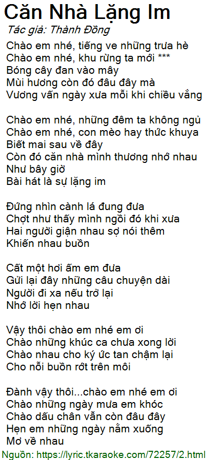Căn Nhà Lặng Im - Thành Đồng