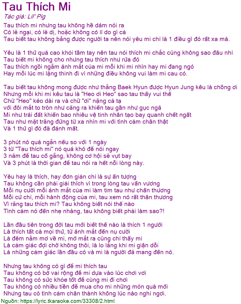 Tau Thích Mi - Lil