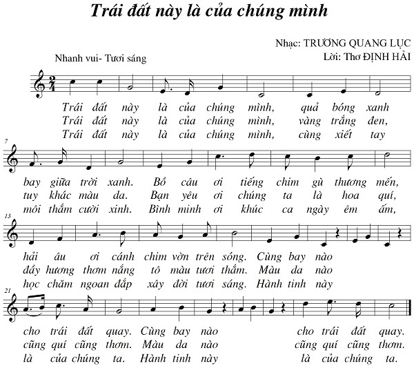 Trái đất này là của chúng mình - Tốp ca thiếu nhi Thành phố Hồ Chí Minh
