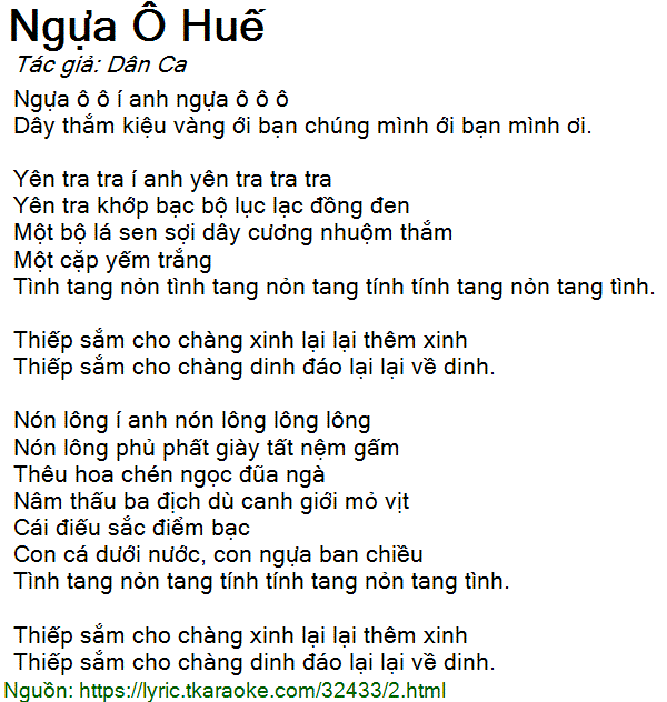 Lý Ngựa Ô Huế - Quang Linh